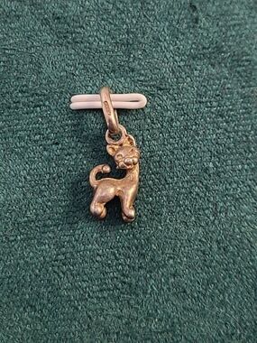Sterling Silver Cat Charm 925 Italy Cute Kitty Pendant Small Feline Jewelry